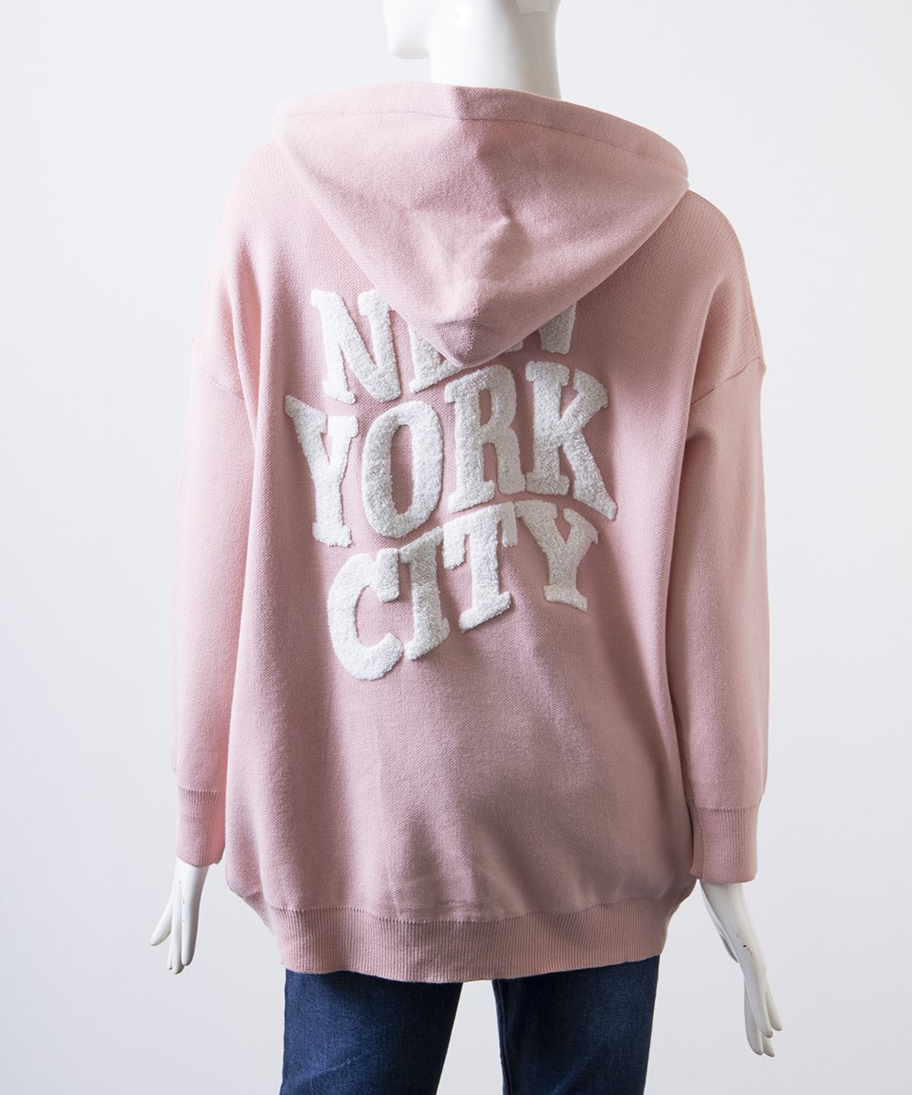 Pink Knit Hoodies Style Id: 2327004